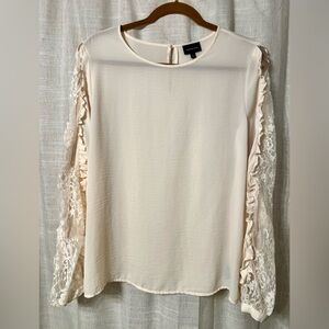 Who What Wear Lace Detailed Long Sleeve Blouse